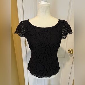 C Wonder navy blue lace top size 4